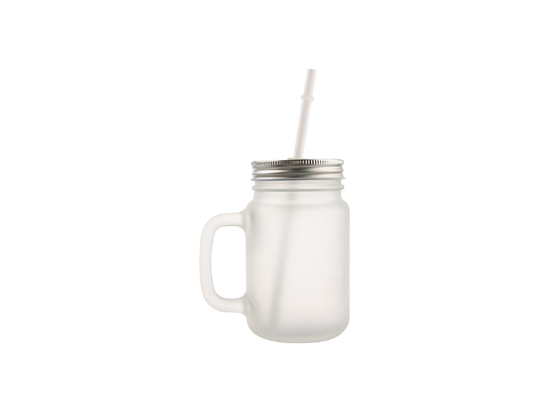 Pearl Coating™ 12oz Sublimation Circular Mason Jar with Straw Clear - Case of 36 - Joto Imaging Supplies Canada